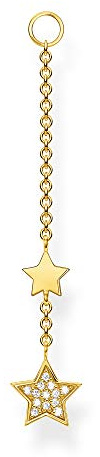 THOMAS SABO Einzel Ohrring Anhänger Sterne gold 750 Gelbgold Vergoldung, 925 Sterlingsilber