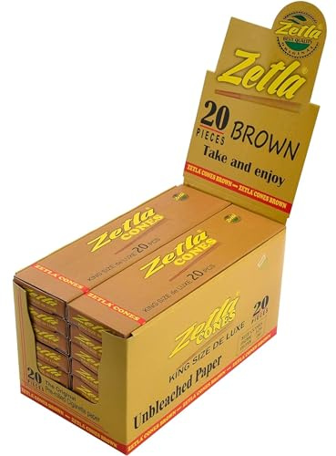 Zetla 20 x 14 Cones Brown King Size (280 Cones)- Vorgedrehte Joint Tubes - Conische Tubes mit Filter (109 x 26 mm) - Joint Cones King Size - Vorgedrehte Papers