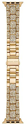 Michael Kors Bracelet en acier inoxydable ou acétate pour femmes, compatible avec Apple Watch® 38mm/40mm/41mm, Or brillant