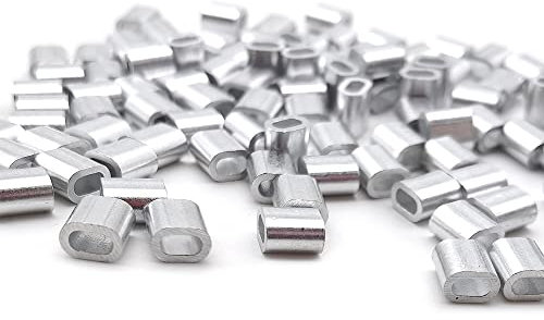 GOIYZTTR Manicotti in Alluminio, Ghiere in Alluminio per Fune Metallica Maniche Corda Inacciaio Boccole Manicotti in Alluminio per Cavo,Filo Corda 2 mm.