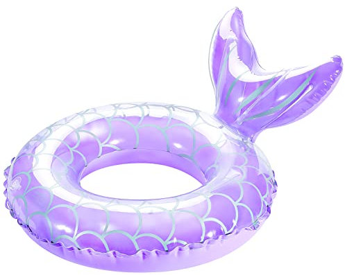 HeySplash Pool Inflatables for Kids, Mermaid Inflatable Pool Toys Rubber Ring, Cute Swimming Float Tube, Robust Summer Water Fun Beach Party Pool Decorations Floaties Toys for Toddler Children Adults