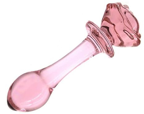Dildo anal de cristal con forma de flor, dildo anal de cristal, consolador anal, consolador vaginal, estimulación del punto G, juego de tapones anales para mujeres, juguete sexual para masturbación (A