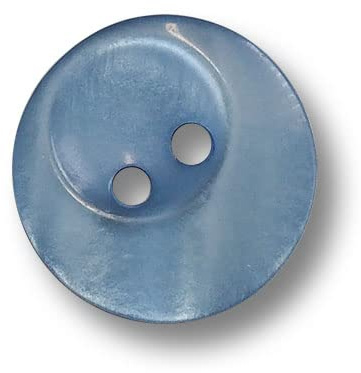 8er Set blau schimmernde Kunststoffknöpfe mit zwei Löchern. Ø: ca. 15mm