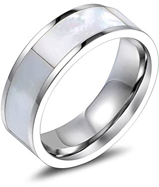 BCughia Vorsteckring Silber, Ring Schmuck Titan Minimalistischer Silberring Breite 6,9 mm Valentinstag Ringe Geschenke für Herren und Damen Größe 54 (17.2)