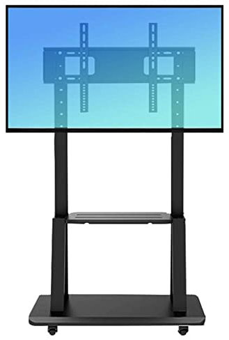 Soporte de TV con Ruedas Carro de TV Universal de 32 a 75 Pulgadas con Ruedas, Soporte de Piso para TV con Estante de Bandeja, Carro de Altura Ajustable, Carga Máxima 120 Kg (265 Lbs) beautiful
