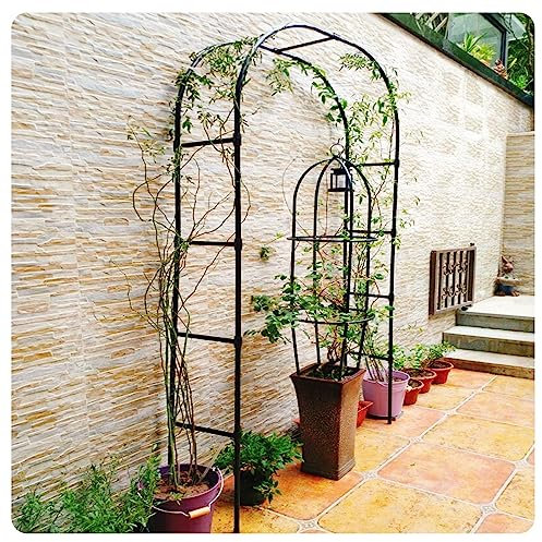 ARtsim 120cm 180cm 200cm 230cm 250cm Rosenbogen für Kletterpflanzen Metall Torbogen Gartenbogen Rankgitter Rost Hochzeit Bogen Schwarz (Color : Schwarz, Size : 230x240x30cm)