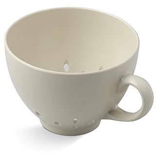 Zeal Berry Colander Cup, Small Hand-held Cup Shape Melamine Strainer/Sieve, for Washing & Draining Fruits, and Berries (10cm) - Cream
