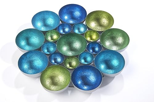 Kobolo Kerzenhalter Kerzenschale Dekoschale Bubble aus Metall 40 cm Grün