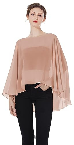 BEAUTELICATE Damen Stola Schal Chiffon Umhang Cape Elegant Für Hochzeit Brautkleid Abendkleid Festlich Ballkleid Strandkleid