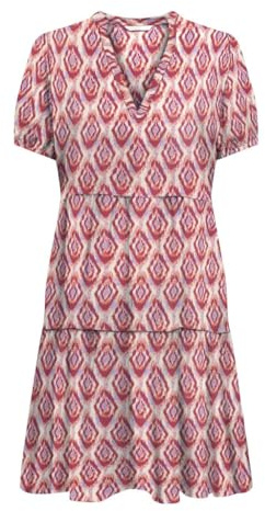 ONLY Damen Onlnova Life Vis S/S Thea Dress AOP Sommerkleid, Rosa, S EU