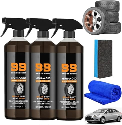 Bronze Bomber Detergente per ruote non acido, potente detergente per ruote in bronzo, perfetto per la pulizia di ruote e pneumatici, detergente per cerchioni e rimozione della polvere dei freni (3