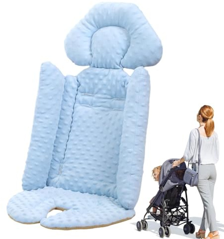 Kinderwagenkissen für Kinderwagen - Sitzauflage für Kinderwagen 84x41 cm | bequemer Sitzbezug mit Kopf, Kinderwagenkissen