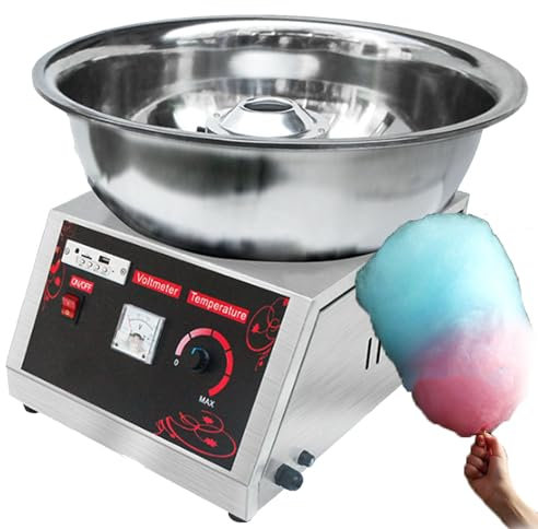 YANGYMM 1000W Commercial Cotton Candy Maker, Candy Floss Maker Machine, Electric Floss Machine with Stainless Steel Tray for Birthdays Parties Celebrations
