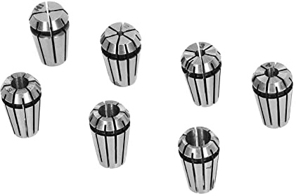 Chuck Collet Set with Large Elasticity, Strong Clamping Force, 7Pcs Chuck Collets for ER Tool Holders, Shanks, Extension Rod Nuts, Reamer Tools, Grinding Polished, High Wear