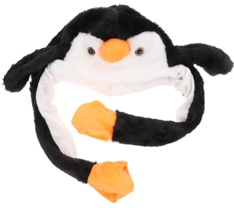 GALPADA Tierische Ohren Mütze Mit Beweglichen Ohren Niedliche Pinguin-kopfbedeckung Aus Weichem Material Für Winterpartys Und Kostümveranstaltungen