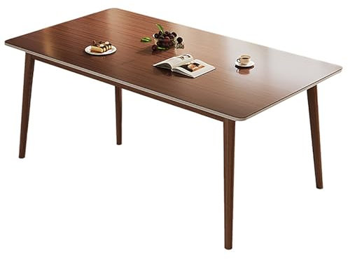 VOXMDY Küchentisch, Campingtisch, Biertisch, Modern und Einfach mit Beinen aus Kohlenstoffstahl, Robust und Kratzfest, Einfache Installation(Brown,130 * 80cm)