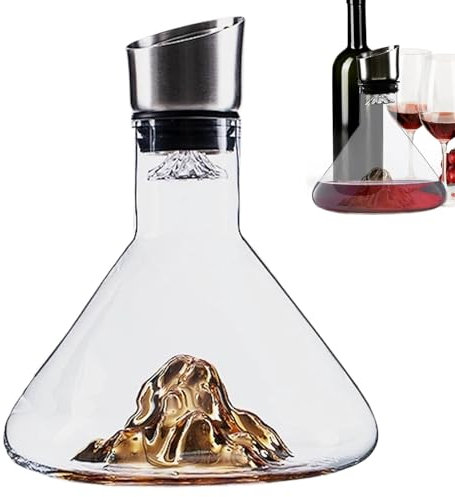 Wine Decanter with Dispenser, Wine Bottle Aerator, Hand-Held Wine Aerator, Red Wine Carafe, 1500ml Crystal Glass Wine Carafe Wine Hand-Held Aerator for Wine Decanter, 1500ml Crystal Glass Bottle