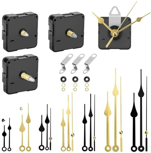 EEEKit Clock Mechanism Movement Replacement, 4PCS Battery Clocks Motor and 8 Set Hands for Quartz Wall Clock Parts Repair
