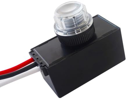 Proshopping DC 12V Photocell Switch, Auto On/Off Light Photoelectric Switch for Outdoor, Dusk to Dawn Photo Control Sensor, Hard-Wired Post Eye Light Control, Auto Day Night Sensor (12V DC, 6A)