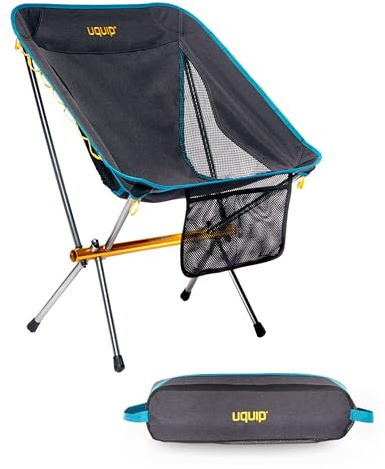 Uquip Campingstuhl Infinity I ultraleichter Faltbarer Klappstuhl mit 120 kg Traglast I kompakter Faltstuhl aus Aluminium I tragbarer Outdoor-Stuhl für Camping, Wandern, Radtouren, Festivals & Reisen