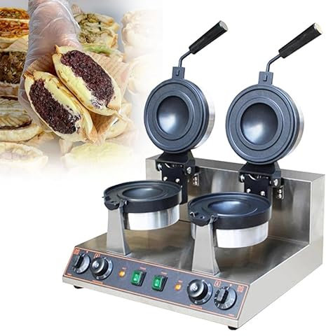 Burger Maker Machine Commercial Hamburger Press,Hamburger Waffle Maker 1300W,Ice Cream Waffle Baker Machine,Electric Ice Cream Cone Waffle Maker Machine,50~300℃ Adjustable Temperaturefor Bak