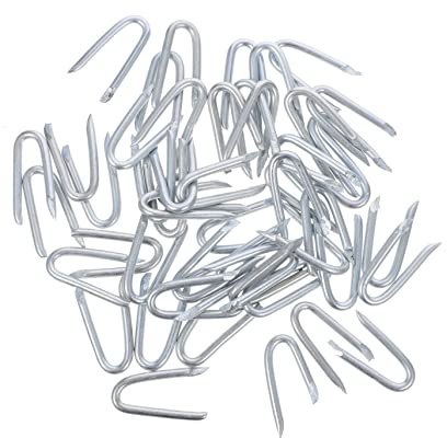 Abaodam 50piezas Grapas para Jardín Grapas Resistentes para Redes Clavos De Hierro