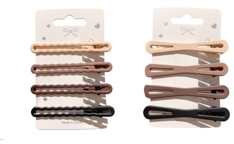 barettes cheveux femme sans plis en 8pcs metal fins Pince Crocodile Cheveux BB bec de Canard Snap epais hair clip Morandi Les vagues 8 forme accessoire