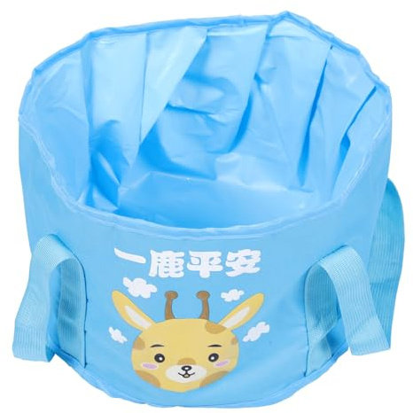DECOMELODY Bassine Pliable Bain de Pieds Portable 1 Moyen Bleu pour Voyage Camping Détente Paquet de Rangement