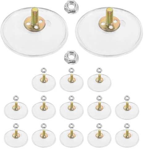 Homoyoyo 15piezas Gancho De Ventosa Ventosas Roscadas Para Vidrio De Pvc Transparente Con Tornillos Baño Ventana Soporte De Gancho De Succión Fuerte