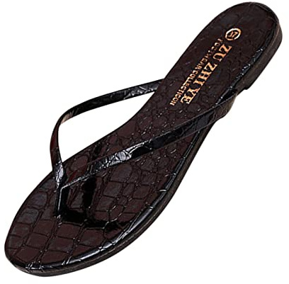 Badskor dam 39 halkfria, flip flops dam svart elegant, platta vårtofflor flops damtofflor med klack, tofflor, sommar, öppen strandsko, svart, 37 EU