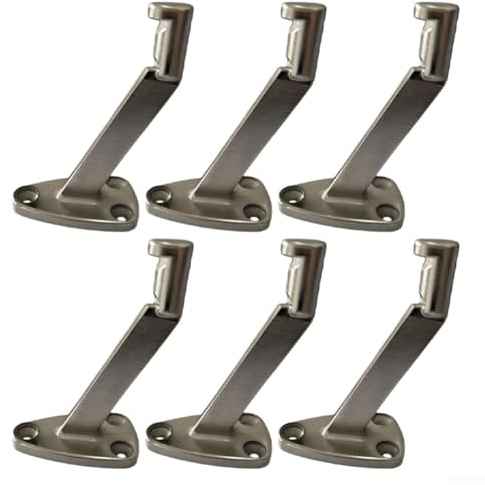 Autilyshop Lot de 6 supports muraux en alliage d'aluminium résistants à la rouille pour poteaux de balustrade en bois, intérieur et extérieur, matériel de montage sécurisé (A)