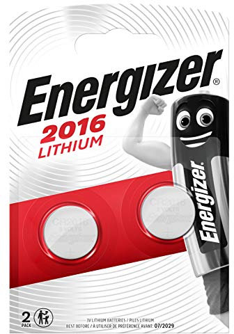 Energizer Ultimate Lithium - CR 2016 Pile Bouton (Lot de 2) - Piles 3V - pour clés électroniques, télécommandes, Montres Fitness - Emballage sécurisé - Conservation 12 Ans