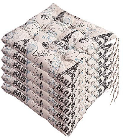 AGDLLYD Stuhlkissen 40x40cm 6er Set,Sitzkissen für Stühle Indoor und Outdoor - Bequeme Stuhlauflage - Steppkissen weich und robust bunt (D)