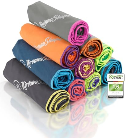 NirvanaShape Mikrofaser Handtuch - Reisehandtuch, Badetuch für Urlauber - kompakte, schnelltrocknende Microfaser Handtücher als Strandtuch, Sporthandtuch - für Reisen, Camping, Sport - 180 x 90 cm
