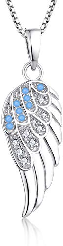 starchenie Engelsflügel Anhänger Halskette für Frauen 925 Sterling Silber Zirkonia Schmuck Geschenk