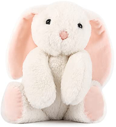 TCBunny Baby Bunny Bedtime Stuffed Animal Plush Toy Easter Stuffer Gifts for Girls, Boys, Kids 11 (White)