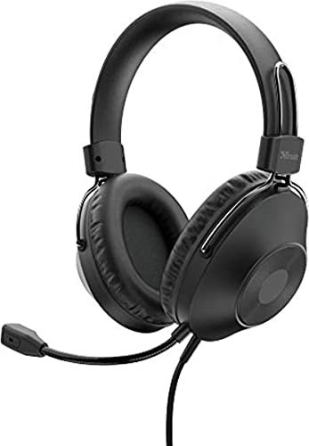 Trust Zaru Casque USB avec Micro, Coussinets Doux Confortables, Casque Audio PC Filaire, Commande du Volume sur Fil, pour Chat, Bureau, Discord, Skype, Teams, Visioconférence, Zoom