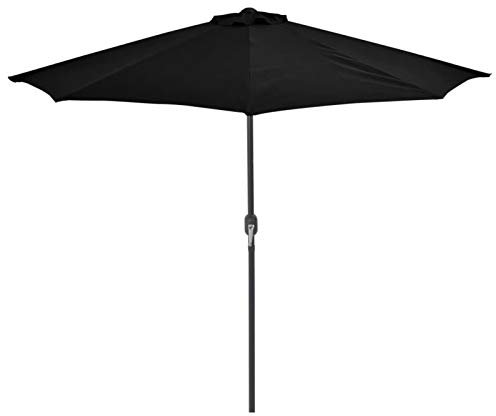 Tidyard Parasol de Balcon Parasol de Jardin Mât en Aluminium Anti-UV et Anti-décoloration Noir 270x135x245 cm Demi