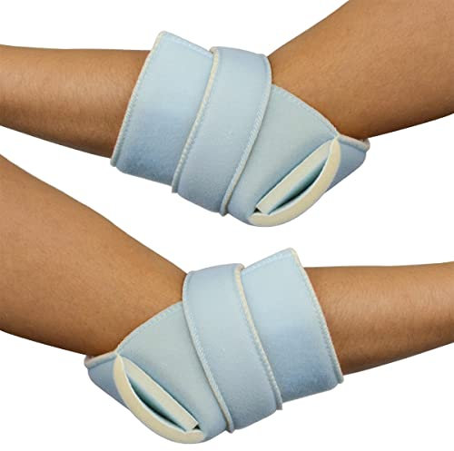 Mobiclinic, Supporto per gomito e tallone, Protettore antidecubito, Pack. destra sinistra, Talloniera, Gomitiera, Marchio europeo, Prevenzione piaghe, Cotone, Taglia unica, Regolabile, Lavabile, Blu
