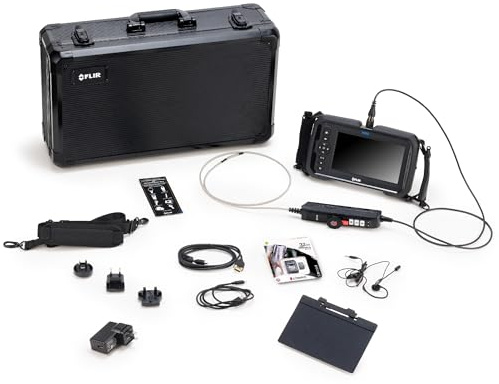Flir VS80-KIT-2 Kit Vidéoscope Articulé 2 Sens, 4,5mm x 1m | Sonde articulée 2 sens, écran VS80, boîtier métal, sangles cou/main, casque audio, capture