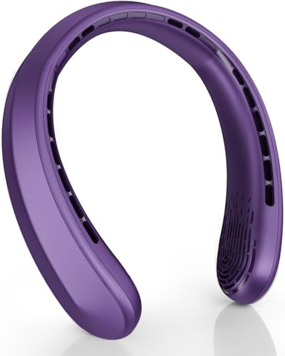 Nhpoi Neck Fan, Portable Fan around Neck, 5200 mAh Battery Operated Wearable Personal Fan with USB Rechargeable, 3 Wind Speed, Fast Cooling, Ultra Quiet, Bladeless, Headphone Design for Travel