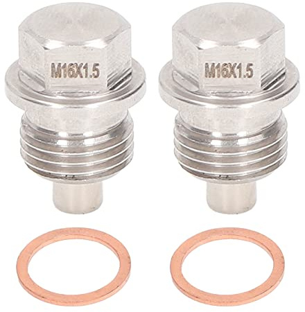 KIMISS Magnetische Ablassschraube, 2 STÜCKE Magnetische Ölablassschraube 803916010 M16 X 1,5 Mm, Rostfreier Ersatz für BRZ WRX Impreza