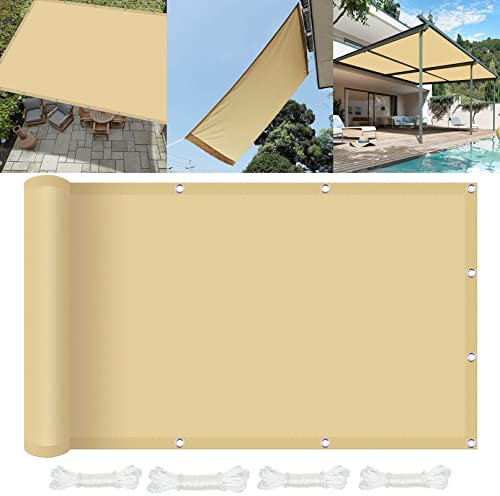 SunSail Wasserdicht Rechteckig 1.8 x 2.2 m Sonnenschutz Netz Terrassen Beschattung Reißfest Wetterfest für Patio Hinterhof Rasengarten, Sandgelb