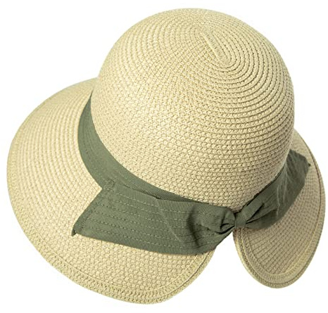 Comhats Damsolhatt, vikbar stråhatt för stranden, UV-skydd, sommarhatt, 94562_beige1, M