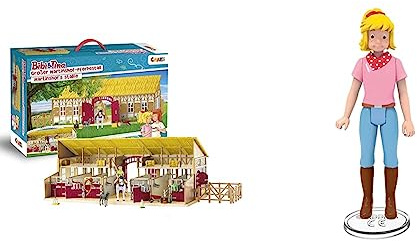 CRAZE Bibi und Tina Figuren Martinshof Spielset & BIBI und Tina Figuren STEHENDE BIBI Bibi Blocksberg Spielzeug zum Sammeln und Spielen beweglich mit Sitzfunktion Pony Bauernhof Spiele ab 3 Jahre