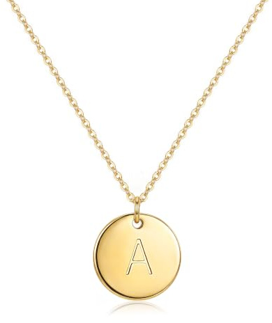 Jenosy Personalisierte Gold Kette Mit Buchstaben - Zarte Hypoallergene 18K Vergoldete Damen Kette Mit Namen - Modeschmuck für Frauen und Mädchen