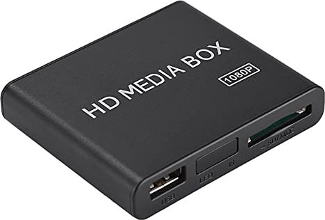 Reproductor de Vídeo Full HD de 110-240 V, Reproductor de Vídeo Mini Box Media Player, Reproductor Multimedia 1080P, Fácil de Instalar para Juegos en Casa (Enchufe de la UE)
