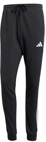 Adidas Uomo Essential Three Stripes French Terry Pant, Black/White, L