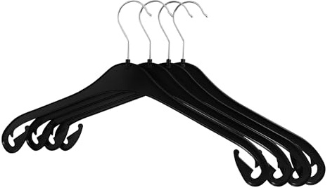 RSR-Hangers® Kleiderbügel NA 47 cm Kunststoff 60 Stück - 360° drehbarer Haken - platzsparend - Hemdenbügel - Blusenbügel - Mäntel - Schwarz - 100% Recyclingmaterial - Made in Germany