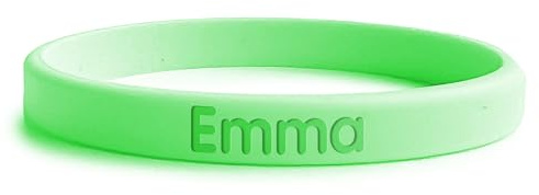 gutmarkiert SOS-Armband für Kinder aus Silikon - graviert mit Name & Nummer | Wasserdicht - langlebig - Notfallarmband - für Kita - Schule und Kindergarten - für Jungen und Mädchen - Farbe Grün